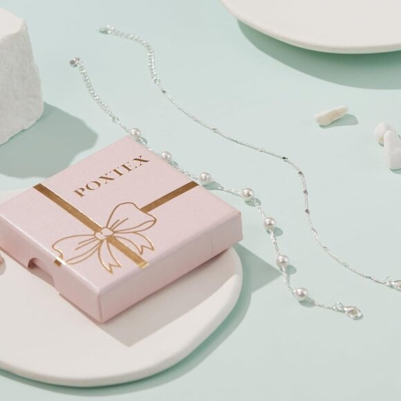 Silver Dainty Stack Cuban Beaded Heart, Bracelets Jewelry Gifts for Women - Picture 7 of 7